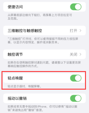 天安乡苹果授权维修站分享iPhone轻点无法唤醒怎么办